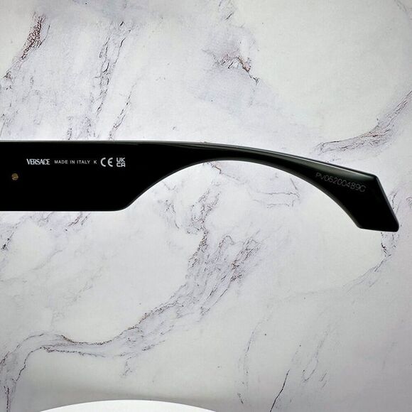 Versace Sunglasses Black Gold Medusa Plaque Oval Geometric Italy 100% Authentic main image 12